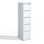 Classeur vertical en acier blanc à 5 tiroirs avec serrure, pour 1 utilisateur, bureau à domicile