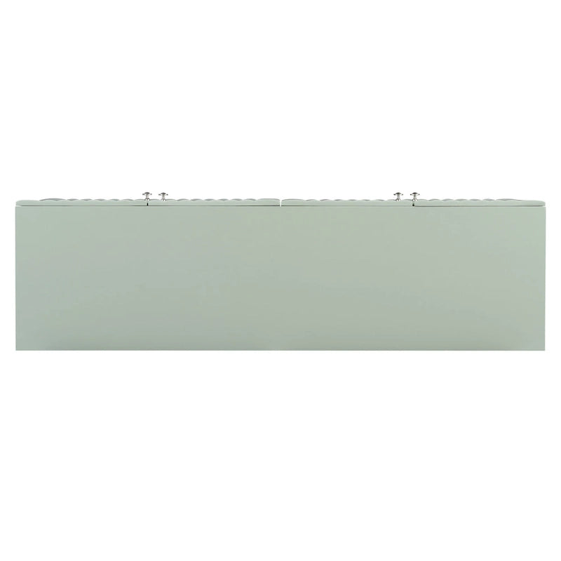 Bahut ondulé à 4 portes avec pieds cylindriques Bleu marine / Vert clair / Noir / Blanc, 1 pièce