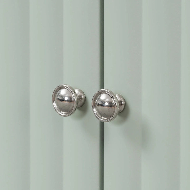 Bahut ondulé à 4 portes avec pieds cylindriques Bleu marine / Vert clair / Noir / Blanc, 1 pièce