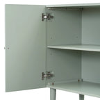 Bahut ondulé à 4 portes avec pieds cylindriques Bleu marine / Vert clair / Noir / Blanc, 1 pièce