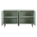 Bahut ondulé à 4 portes avec pieds cylindriques Bleu marine / Vert clair / Noir / Blanc, 1 pièce