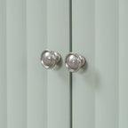 Bahut ondulé à 4 portes avec pieds cylindriques Bleu marine / Vert clair / Noir / Blanc, 1 pièce
