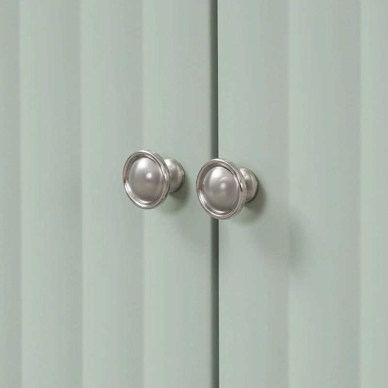 Bahut ondulé à 4 portes avec pieds cylindriques Bleu marine / Vert clair / Noir / Blanc, 1 pièce