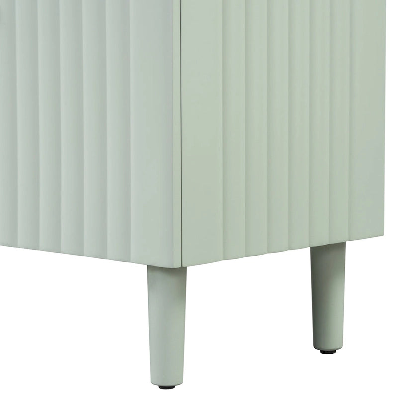 Bahut ondulé à 4 portes avec pieds cylindriques Bleu marine / Vert clair / Noir / Blanc, 1 pièce