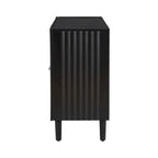 Bahut ondulé à 4 portes avec pieds cylindriques Bleu marine / Vert clair / Noir / Blanc, 1 pièce