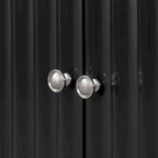 Bahut ondulé à 4 portes avec pieds cylindriques Bleu marine / Vert clair / Noir / Blanc, 1 pièce