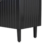 Bahut ondulé à 4 portes avec pieds cylindriques Bleu marine / Vert clair / Noir / Blanc, 1 pièce