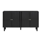 Bahut ondulé à 4 portes avec pieds cylindriques Bleu marine / Vert clair / Noir / Blanc, 1 pièce