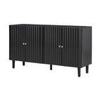 Bahut ondulé à 4 portes avec pieds cylindriques Bleu marine / Vert clair / Noir / Blanc, 1 pièce