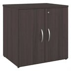 Armoire de rangement de bureau 2 portes gris orage / blanc avec serrure – Utilisateur unique
