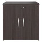 Armoire de rangement de bureau 2 portes gris orage / blanc avec serrure – Utilisateur unique