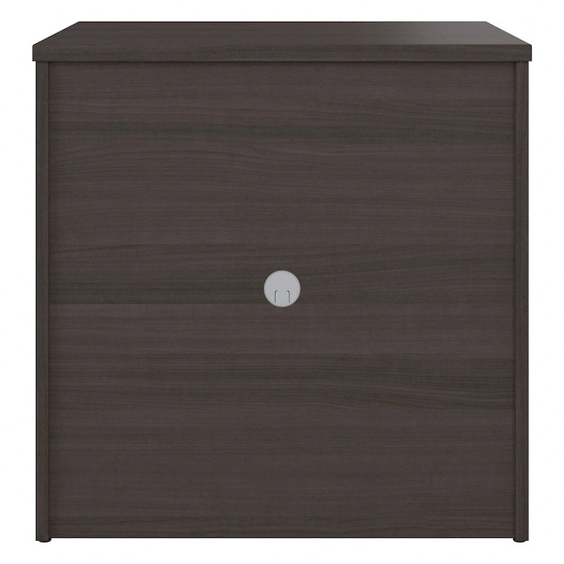 Armoire de rangement de bureau 2 portes gris orage / blanc avec serrure – Utilisateur unique