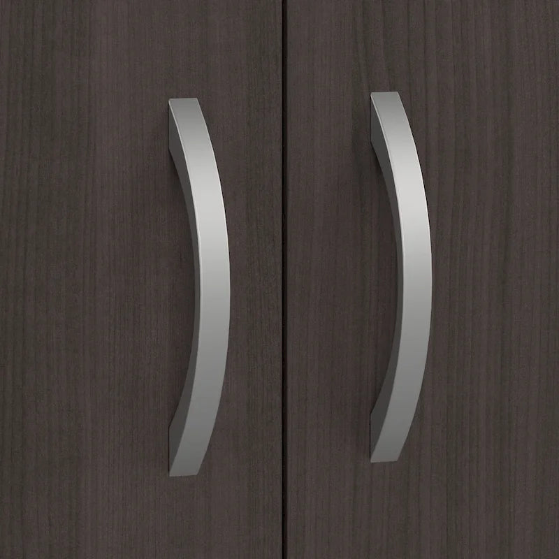 Armoire de rangement de bureau 2 portes gris orage / blanc avec serrure – Utilisateur unique