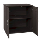 Armoire de rangement de bureau 2 portes gris orage / blanc avec serrure – Utilisateur unique