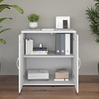 Armoire de rangement de bureau 2 portes gris orage / blanc avec serrure – Utilisateur unique