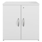 Armoire de rangement de bureau 2 portes gris orage / blanc avec serrure – Utilisateur unique