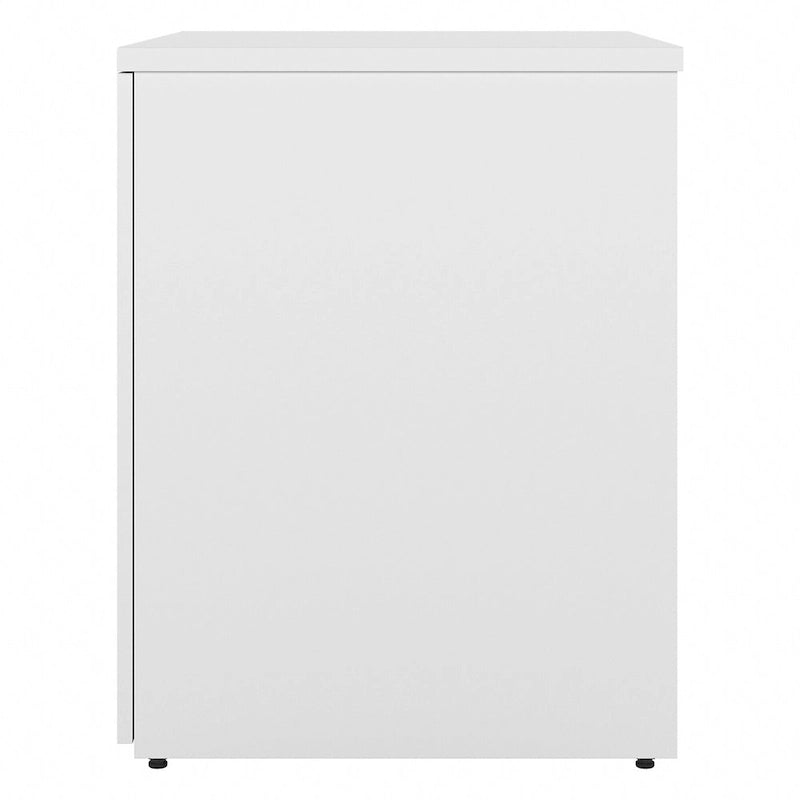 Armoire de rangement de bureau 2 portes gris orage / blanc avec serrure – Utilisateur unique