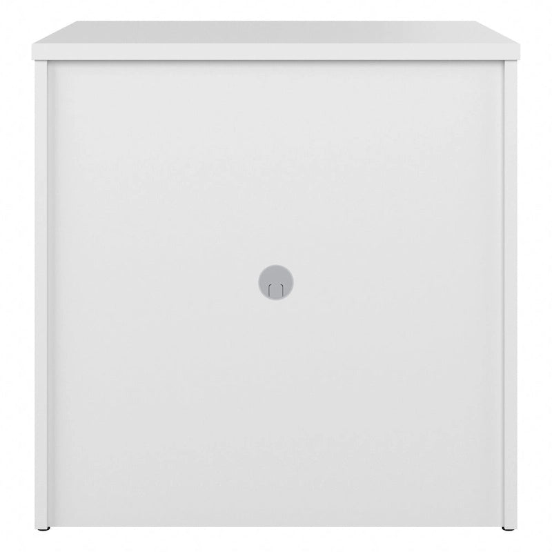 Armoire de rangement de bureau 2 portes gris orage / blanc avec serrure – Utilisateur unique