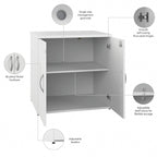 Armoire de rangement de bureau 2 portes gris orage / blanc avec serrure – Utilisateur unique