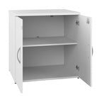 Armoire de rangement de bureau 2 portes gris orage / blanc avec serrure – Utilisateur unique