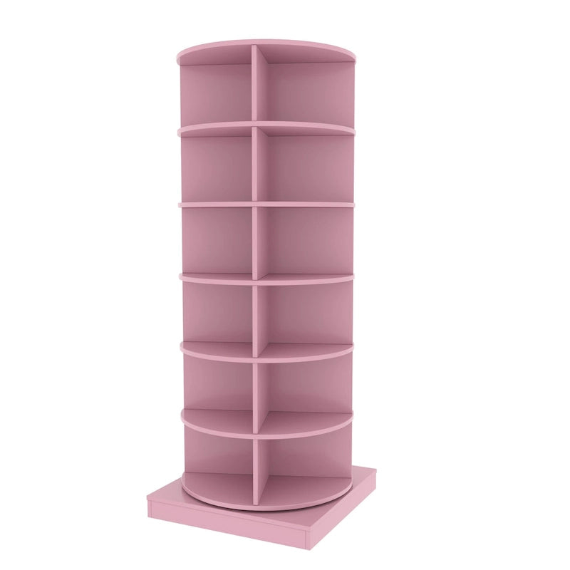 Meuble à chaussures rotatif à 360° Rose – 6 niveaux, 24 paires