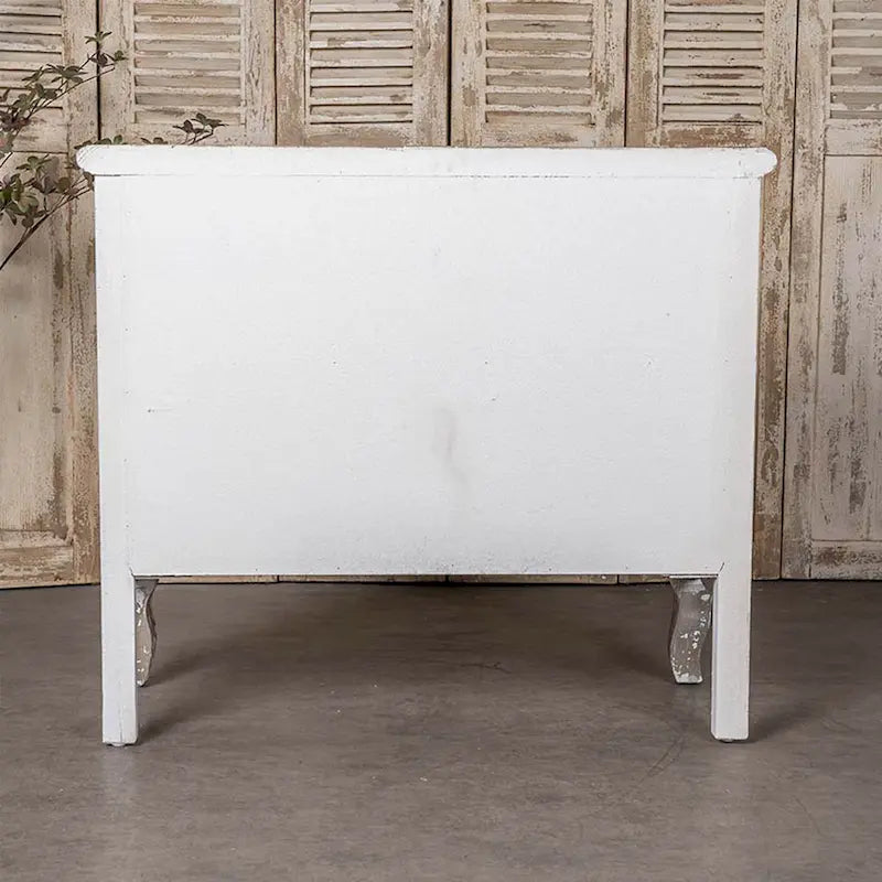 Meuble de rangement en bois brun vieilli à deux tiroirs