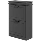 Meuble à chaussures étroit à portes basculantes noir/blanc – 2 tiroirs, capacité 10 paires