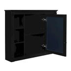 Meuble-lavabo autoportant noir simple avec miroir, 36 pouces