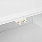Bahut/buffet 4 portes vert olive et blanc avec panneaux sculptés