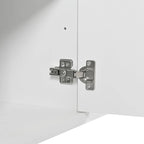 Bahut/buffet 4 portes vert olive et blanc avec panneaux sculptés