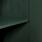 Bahut/buffet 4 portes vert olive et blanc avec panneaux sculptés