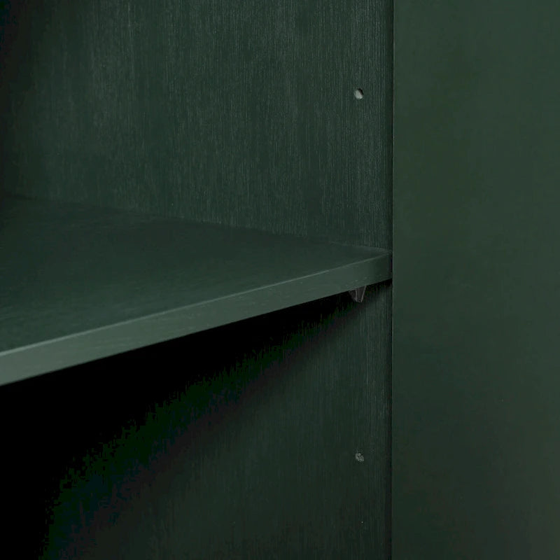Bahut/buffet 4 portes vert olive et blanc avec panneaux sculptés