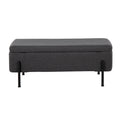 Banc de rangement capitonné avec couvercle à charnière — Tissu/Velours/Similicuir, Base noire/dorée, 1 place