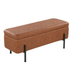 Banc de rangement capitonné avec couvercle à charnière — Tissu/Velours/Similicuir, Base noire/dorée, 1 place