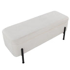 Banc de rangement capitonné avec couvercle à charnière — Tissu/Velours/Similicuir, Base noire/dorée, 1 place