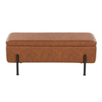 Banc de rangement capitonné avec couvercle à charnière — Tissu/Velours/Similicuir, Base noire/dorée, 1 place