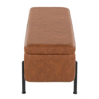 Banc de rangement capitonné avec couvercle à charnière — Tissu/Velours/Similicuir, Base noire/dorée, 1 place