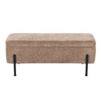 Banc de rangement capitonné avec couvercle à charnière — Tissu/Velours/Similicuir, Base noire/dorée, 1 place