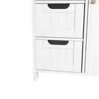 Meuble de rangement de salle de bain blanc autoportant à 4 tiroirs avec étagère réglable