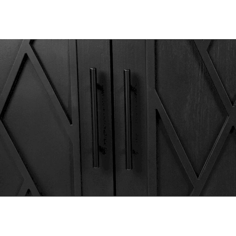 Bahut 4 portes Marron / Noir / Café, 1 unité