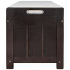 Banc de rangement avec coussin à portes persiennes, 2 places, gris / marine antique / blanc / expresso