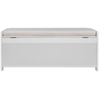 Banc de rangement avec coussin à portes persiennes, 2 places, gris / marine antique / blanc / expresso