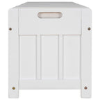 Banc de rangement avec coussin à portes persiennes, 2 places, gris / marine antique / blanc / expresso
