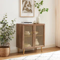 Buffet Armoire de rangement en bois Chêne rustique / Noir / Blanc, 30,8 po L