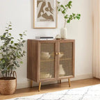 Buffet Armoire de rangement en bois Chêne rustique / Noir / Blanc, 30,8 po L