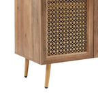 Buffet Armoire de rangement en bois Chêne rustique / Noir / Blanc, 30,8 po L
