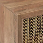 Buffet Armoire de rangement en bois Chêne rustique / Noir / Blanc, 30,8 po L