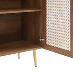 Buffet Armoire de rangement en bois Chêne rustique / Noir / Blanc, 30,8 po L
