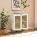 Buffet Armoire de rangement en bois Chêne rustique / Noir / Blanc, 30,8 po L