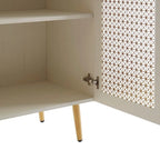 Buffet Armoire de rangement en bois Chêne rustique / Noir / Blanc, 30,8 po L